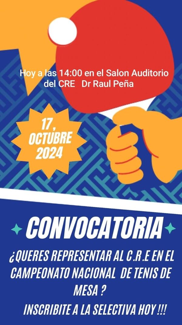 El CRE busca mesatenistas para representar en campeonato nacional
