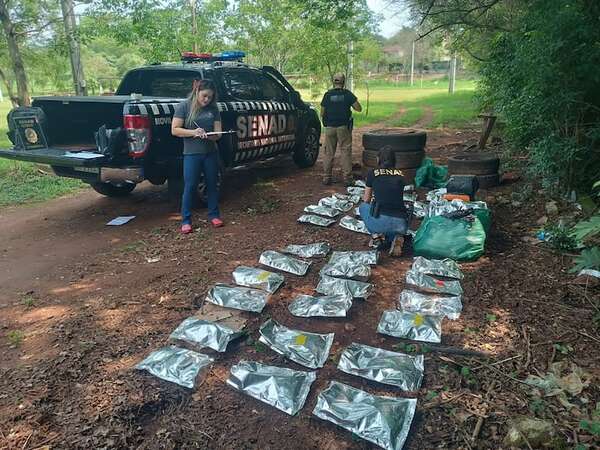 Abandonan 90 kilos de marihuana en una plaza de Ciudad del Este - ABC en el Este - ABC Color