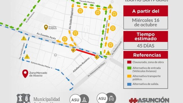 Habilitan parcialmente la Avenida Eusebio Ayala por 3 horas al día
