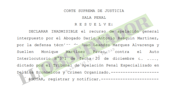 Presentación extemporánea torna inadmisible Apelación General de procesados en caso Pavo Reall