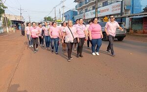 Realizan caminata por #OctubreRosa en Presidente Franco