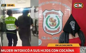 Kuña tarova intoxicó a sus tres hijos con cocaína