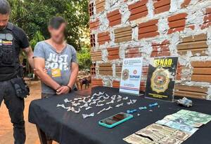 Atraparon a un "mayorista" del purete en Altos y una "delivery" en Pedro Juan