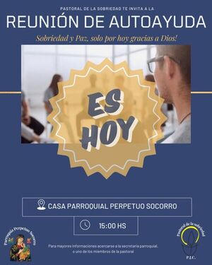 La Pastoral de la Sobriedad te invita a una reunión de autoayuda
