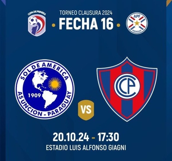 Fecha 16: Sol de América vs. Cerro Porteño en Villa Elisa - ADN Digital