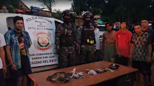 Una redada policial termina con 10 detenidos en Ciudad del Este