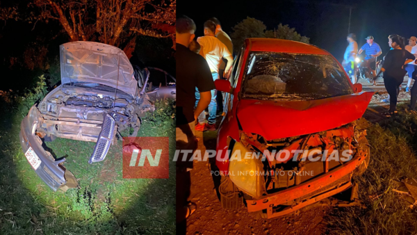 CHOQUE FRONTAL EN EDELIRA DEJA LESIONADOS Y DAÑOS MATERIALES - Itapúa Noticias