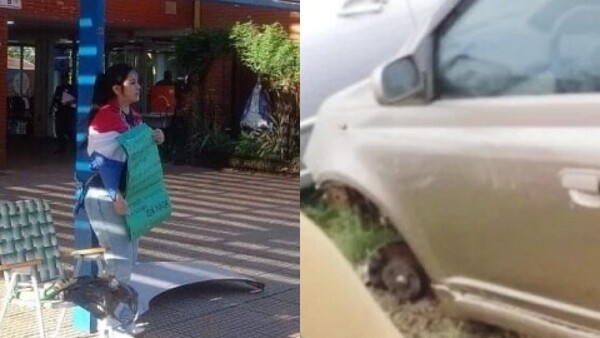 Se encadenó frente a la Muni de Encarnación porque le carnearon su auto en el corralón