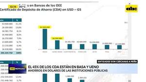 Video: Ueno y Basa concentran 45% de los CDA en dólares de entes públicos - ABC Noticias - ABC Color