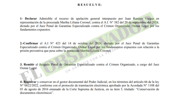 Acusada por integrar esquema que facilitó envío de drogas a Europa seguirá bajo prisión