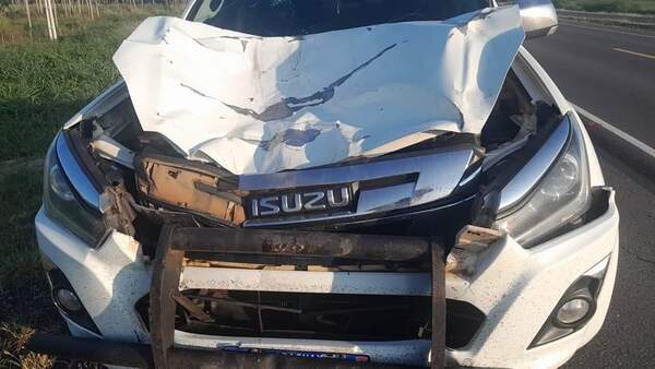 Comitiva de médicos se accidentaron sobre la Transchaco tras chocar contra una vaca