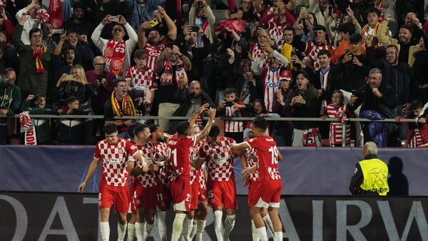 Montilivi celebra la primera victoria del Girona en la Champions