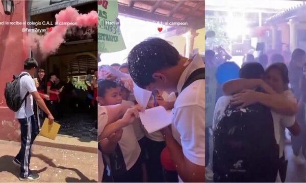 [VIDEO] ¡Así recibieron a un albirrojito campeón en su cole!