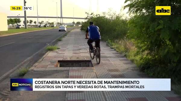 Costanera Norte en el abandono: registros sin tapas y veredas rotas, trampas mortales - ABC Noticias - ABC Color