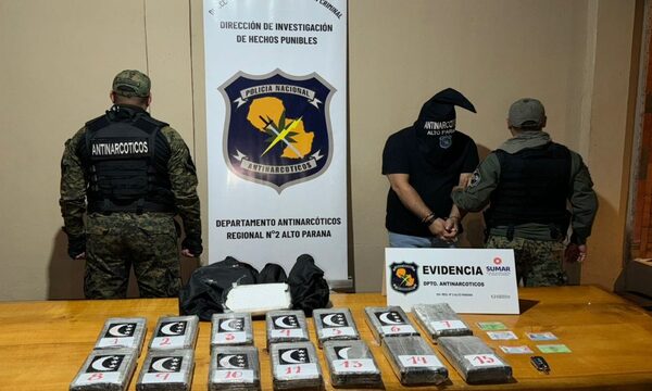Incautan 17,4 kg de cocaína boliviana de alta pureza
