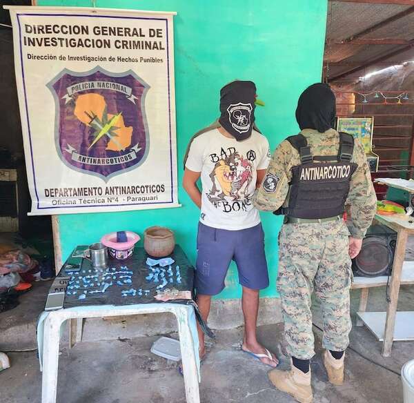 Detienen a presunto microtraficante e incautan evidencias en Pirayú - Nacionales - ABC Color