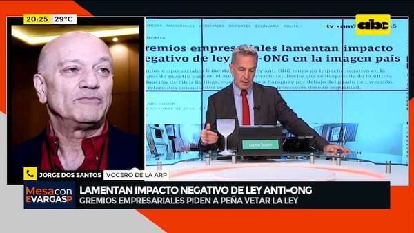 La ley anti-ONG “me parece algo absolutamente innecesario”, dijo vocero de ARP - Mesa de Periodistas - ABC Color