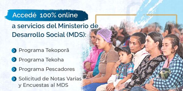 Servicios del Ministerio de Desarrollo Social ya están disponibles en el Portal Paraguay