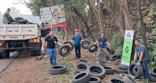 Con recolección de neumáticos en Hernandarias prosigue la campaña Cubierta Aty de ITAIPU