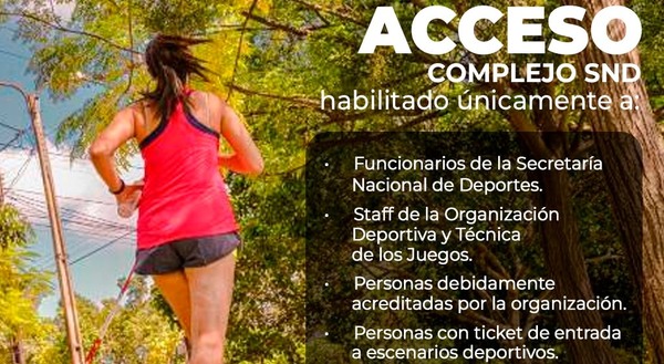 Accesos al Complejo SND durante los Juegos Asunción 2024 será inhabilitado al público en general
