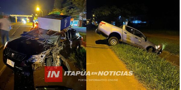 UNA MUJER LESIONADA TRAS COLISIÓN DE VEHÍCULOS EN CNEL. BOGADO  - Itapúa Noticias