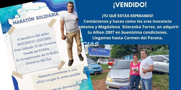 INSÓLITO: INICIÓ CAMPAÑA SOLIDARIA PARA OPERARSE PERO COMPRÓ UN AUTO NUEVO - Itapúa Noticias