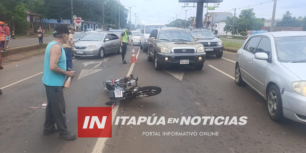 ACCIDENTE DE TRÁNSITO EN ENCARNACIÓN DEJA A MOTOCICLISTA HERIDO - Itapúa Noticias
