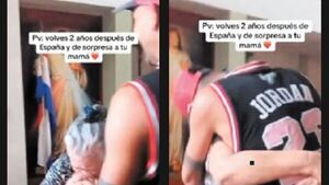Llegó de España y fue a la iglesia junto a su mamá
