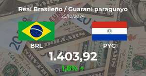 Real Brasileño / Guaraní paraguayo en Paraguay hoy: precio del 25 de octubre - Cotizaciones - ABC Color