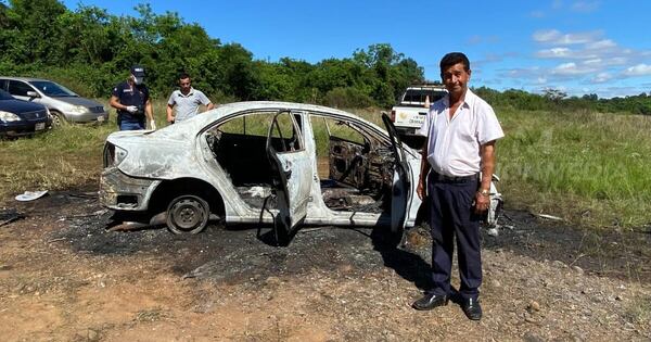 La Nación / Delincuentes robaron e incendiaron el vehículo de un cambista en Itapúa