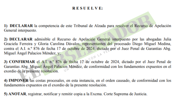 Secretario de “Cucho” no aportó elementos nuevos para revocar prisión y se mantiene dicha medida