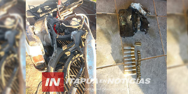 DISPAROS Y UNA MOTOCICLETA INCINERADA EN SAN PEDRO DEL PARANÁ - Itapúa Noticias