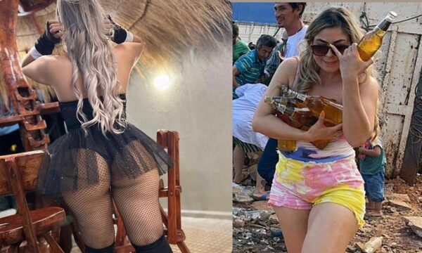 ¡Ñandejára gracia! “La rubia de la cerveza” peló cuero como “Conejita”