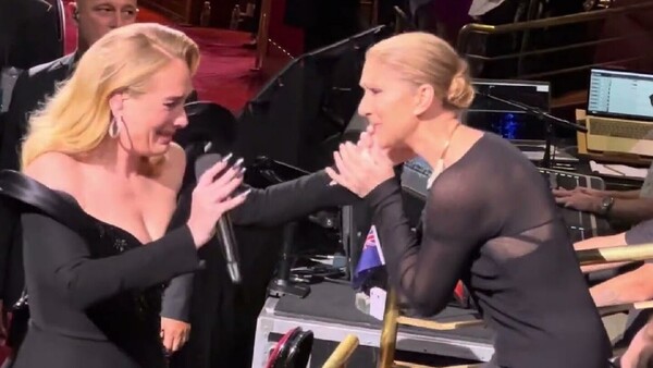 Video: Adele y Céline Dion se abrazan y rompen a llorar en un concierto en Las Vegas