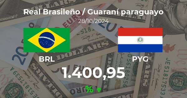 Real Brasileño / Guaraní paraguayo en Paraguay hoy: precio del 28 de octubre - Cotizaciones - ABC Color