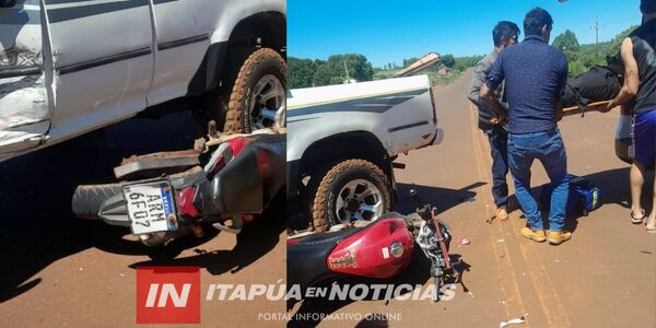 MOTOCICLISTA RESULTÓ HERIDO TRAS ACCIDENTE EN NATALIO - Itapúa Noticias