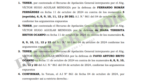 Mocipar: Querella solicita ratificar elevación a juicio y sostiene improcedencia de agravios de la defensa