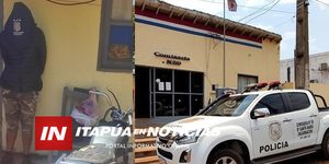 POLICÍA ATRAPA A SUJETO QUE SE ROBÓ UNA MOTO, UNA OLLA Y CARNE DE CERDO - Itapúa Noticias