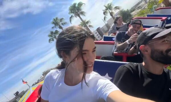 ¡Mirá el divertido video de Nadia Ferreira lanzándose en la montaña rusa!