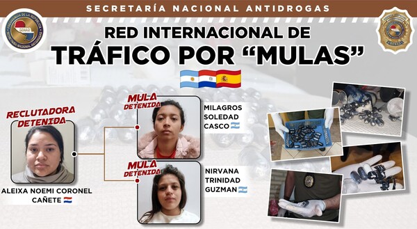 En operativo internacional capturan a “mulas” argentinas que pretendían llevar cocaína a España - .::Agencia IP::.