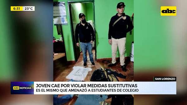 Video: Detienen a joven que había amenazado a estudiantes de un colegio - ABC Noticias - ABC Color