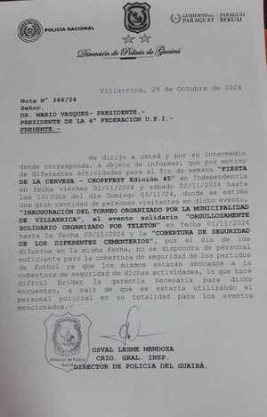 No habrá partidos el fin de semana por falta de cobertura policial