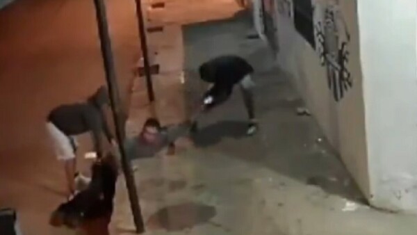 Video: Con golpes y patadas, un hombre sufre violento asalto cuando esperaba colectivo