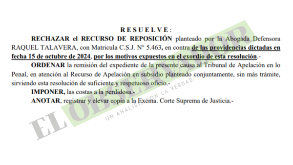 Juez rechaza reposición de Emma González y remite expediente a Cámara para apelación en subsidio