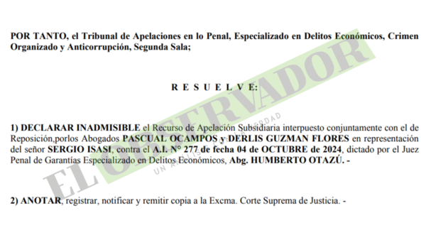 Cámara ratifica resolución que reabre la causa por lesión de confianza al intendente de San Pedro