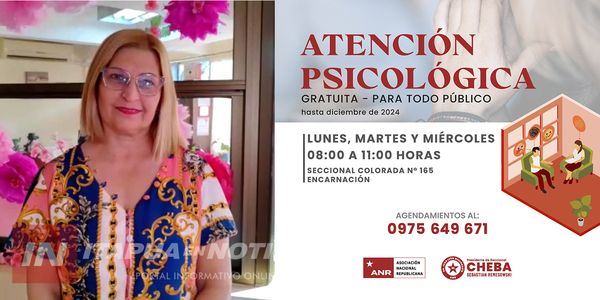 ATENCIÓN PSICOLÓGICA GRATUITA HASTA DICIEMBRE EN LA SECCIONAL COLORADA - Itapúa Noticias