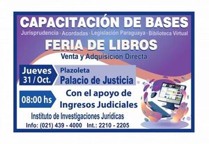 Hoy, feria de libros y capacitación sobre bases de datos jurídicos