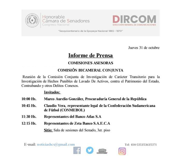 Citación clave en investigación por lavado