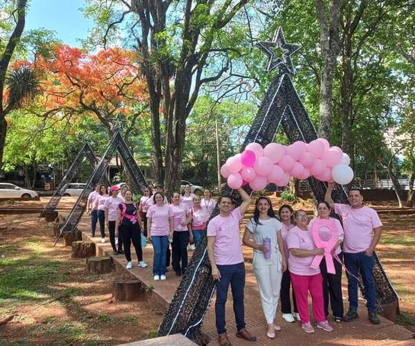 Realizan caminata por #OctubreRosa en Ciudad del Este