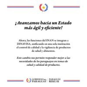 Presidente Peña promulga ley que unifica funciones de control sanitario y calidad alimentaria en DINAVISA :: Presidencia de la República del Paraguay